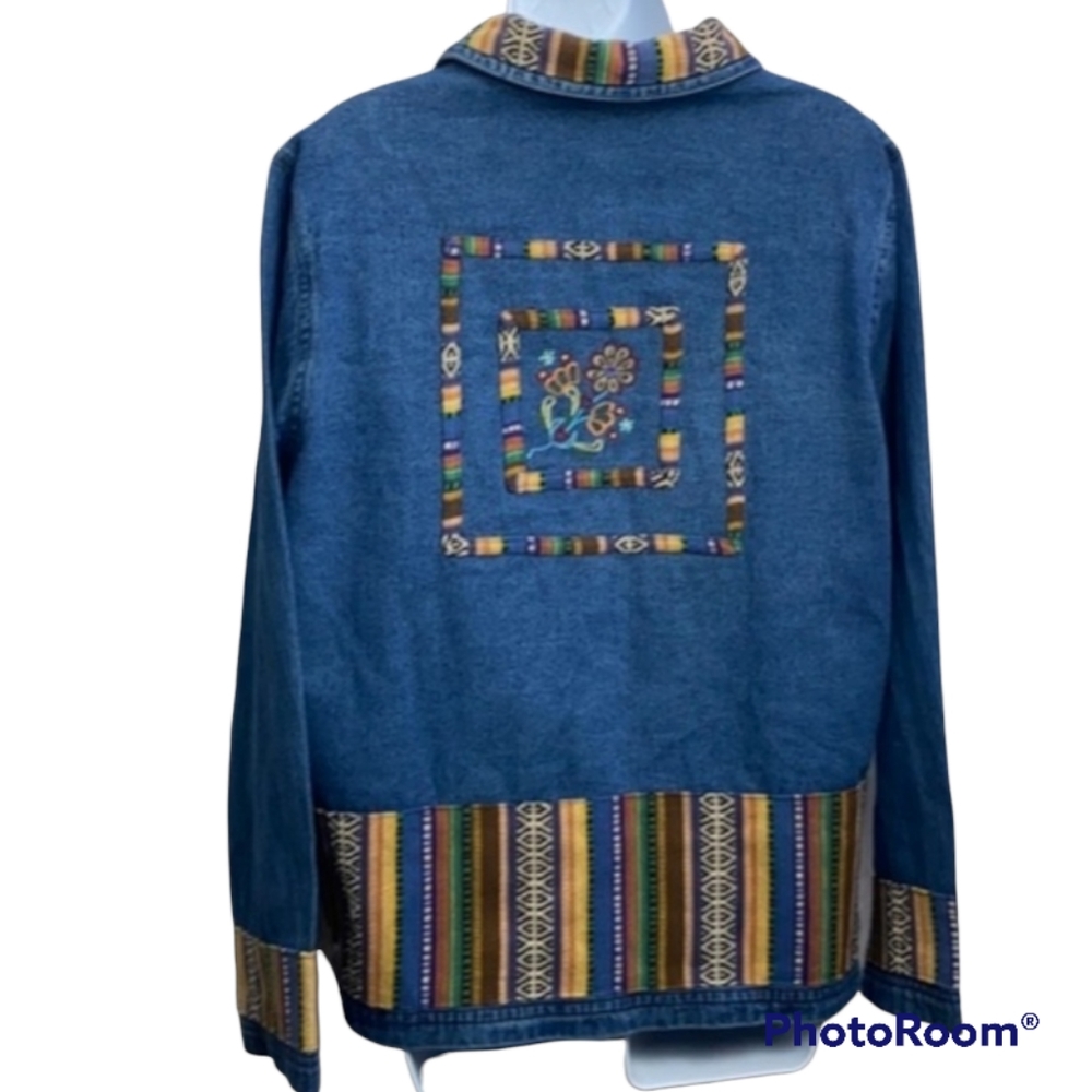 Vintage New Identity Boho heavy denim Shirt or  jacket - needs button